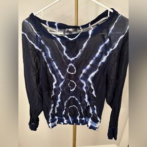 YF&B sheer tie dye shirt S